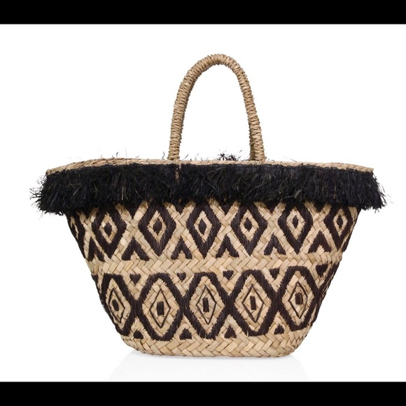 $138 Kayu Lillian Embroidered Raffia Tote - Picture 1 of 3